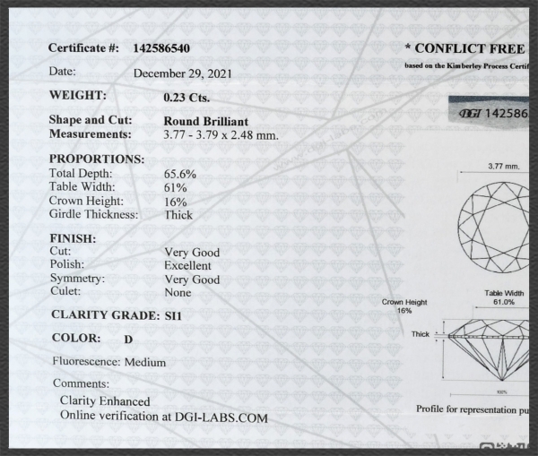 585 Gold Brillant Ohrstecker 0,46ct, DGI Zertifikat